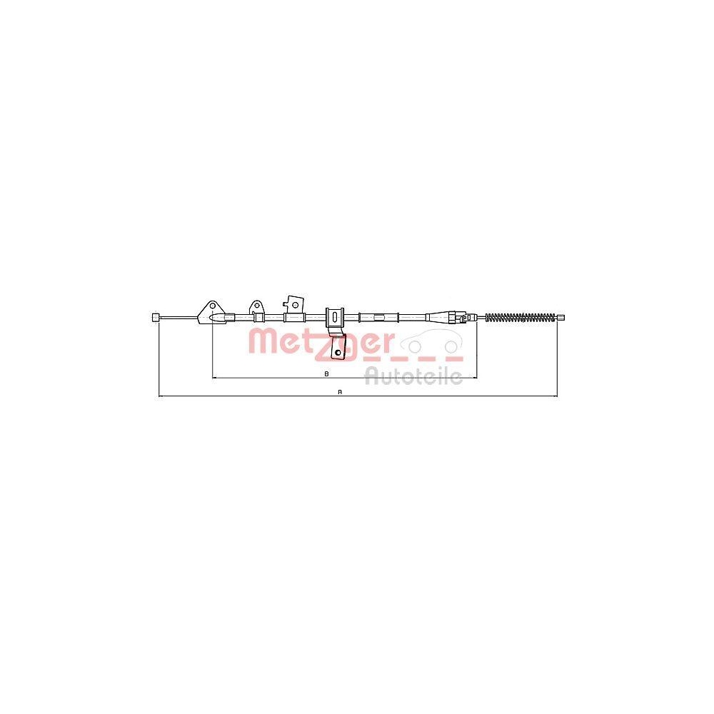 Seilzug, Feststellbremse METZGER 17.5069 f&uuml;r NISSAN SUZUKI, hinten rechts