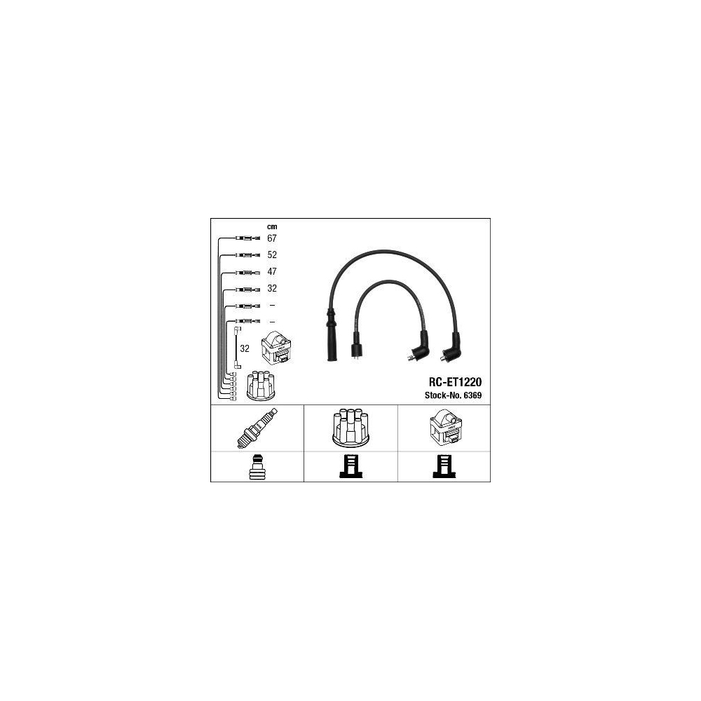 Z&uuml;ndleitungssatz NGK 6369 f&uuml;r TOYOTA LEXUS, f&uuml;r Fahrzeuge mit Z&uuml;ndverteiler