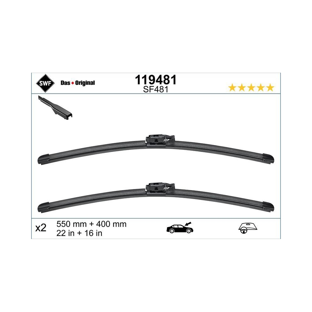 Wischblatt SWF 119481 DAS ORIGINAL SET für RENAULT DACIA, vorne