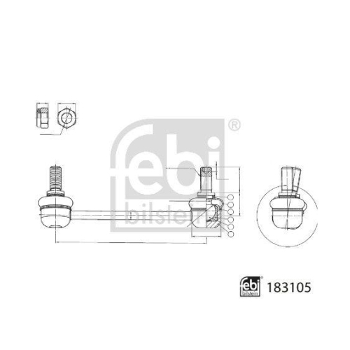 Stange/Strebe, Stabilisator FEBI BILSTEIN 183105 f&uuml;r MITSUBISHI