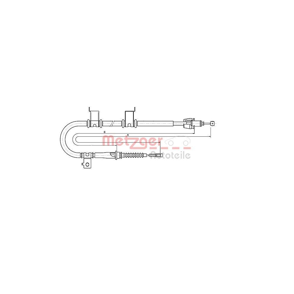 Seilzug, Feststellbremse METZGER 17.6052 f&uuml;r KIA, hinten links