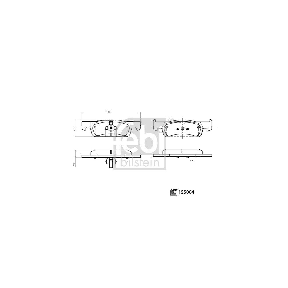 FEBI BILSTEIN Bremsbelagsatz, Scheibenbremse 195084 f&uuml;r RENAULT DACIA