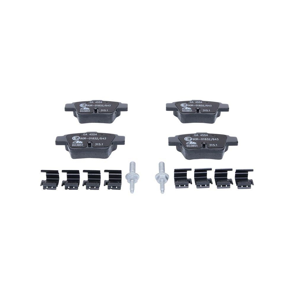 Bremsbelagsatz, Scheibenbremse ATE 13.0460-3851.2 f&uuml;r PEUGEOT, Hinterachse