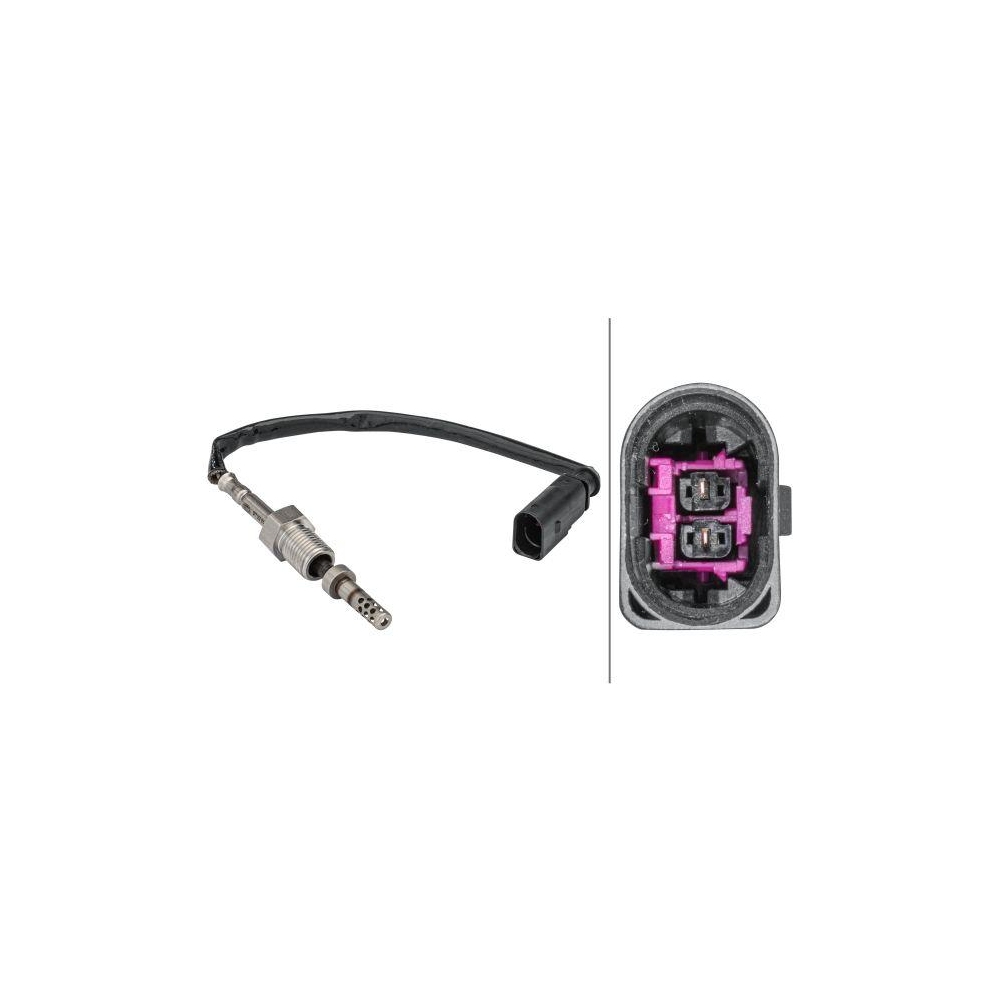 HELLA Sensor, Abgastemperatur 6PT 358 181-591 f&uuml;r VW, vor Abgasturbolader