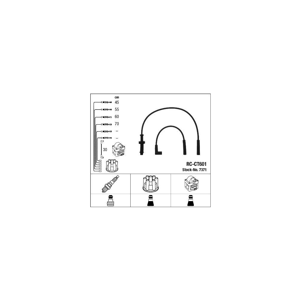 Z&uuml;ndleitungssatz NGK 7371 f&uuml;r CITRO&Euml;N PEUGEOT, f&uuml;r Fahrzeuge mit Z&uuml;ndverteiler