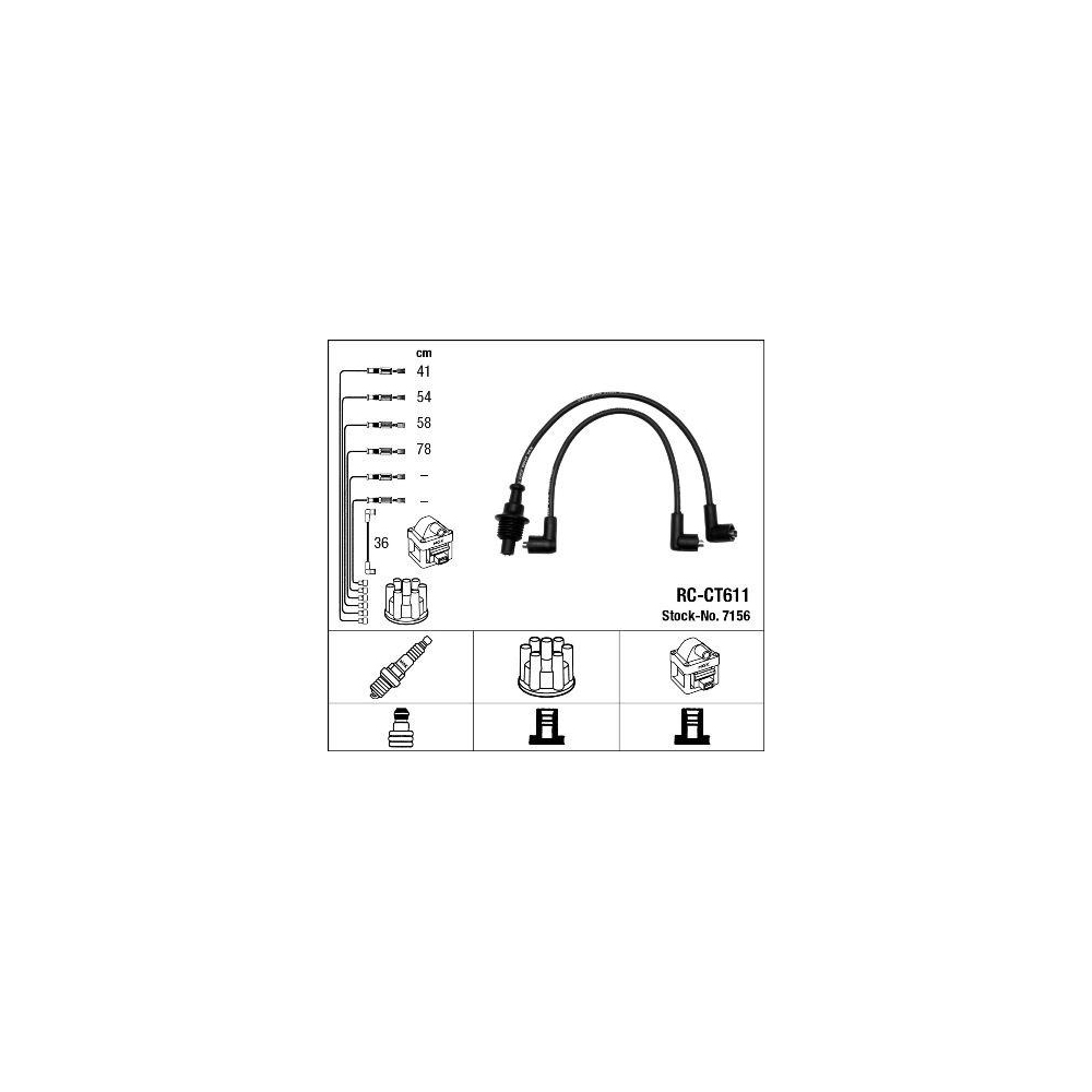 Z&uuml;ndleitungssatz NGK 7156 f&uuml;r CITRO&Euml;N PEUGEOT, f&uuml;r Fahrzeuge mit Z&uuml;ndverteiler