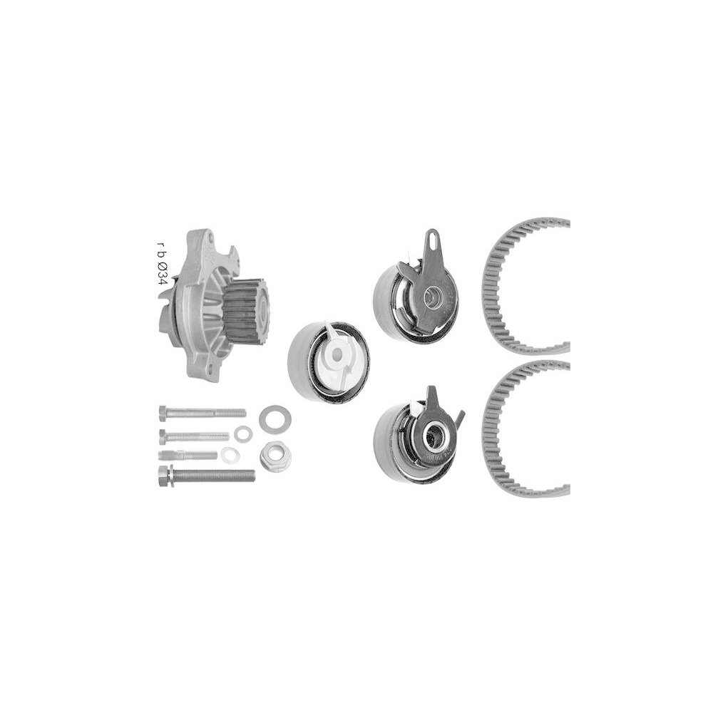 Wasserpumpe + Zahnriemensatz BOSCH 1 987 948 878 für