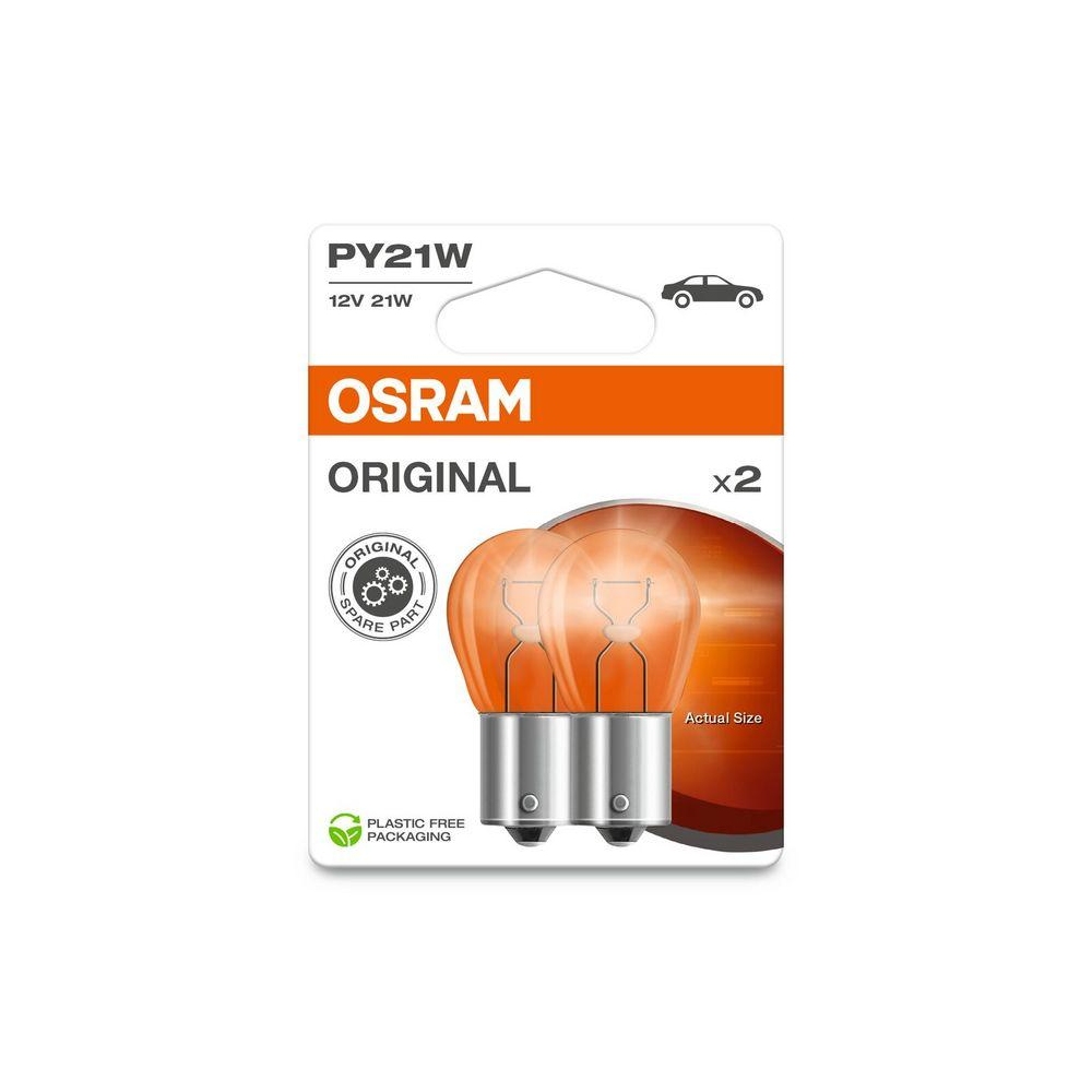 Glühlampe, Blinkleuchte ams-OSRAM 7507-2BL ORIGINAL für, Fahrzeugheckklappe