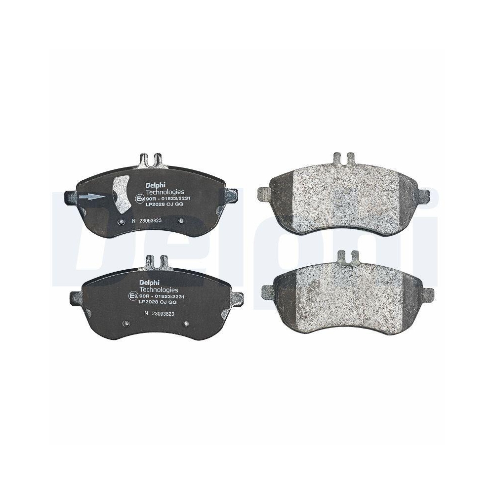 DELPHI LP2028 Bremsbelagsatz, Scheibenbremse f&uuml;r MERCEDES-BENZ, Vorderachse