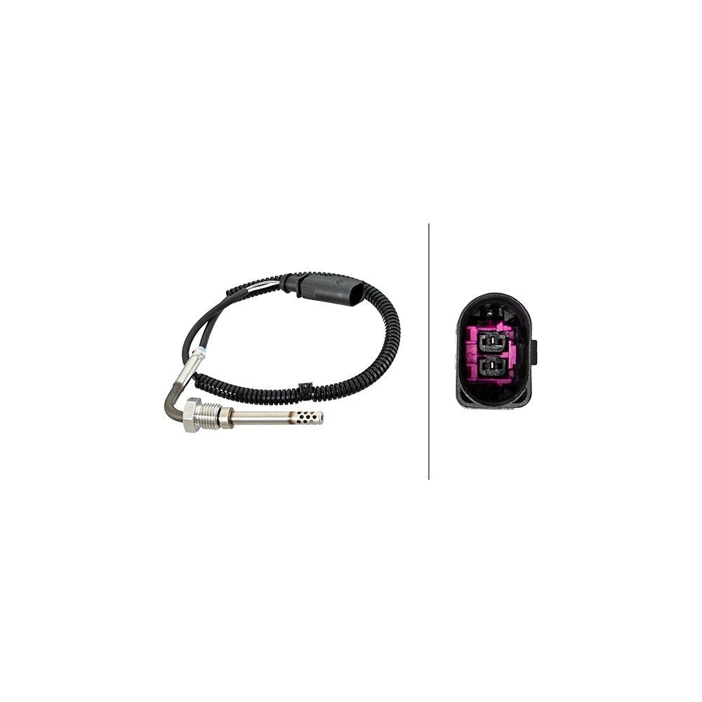 HELLA Sensor, Abgastemperatur 6PT 358 181-661 f&uuml;r AUDI VW, rechts
