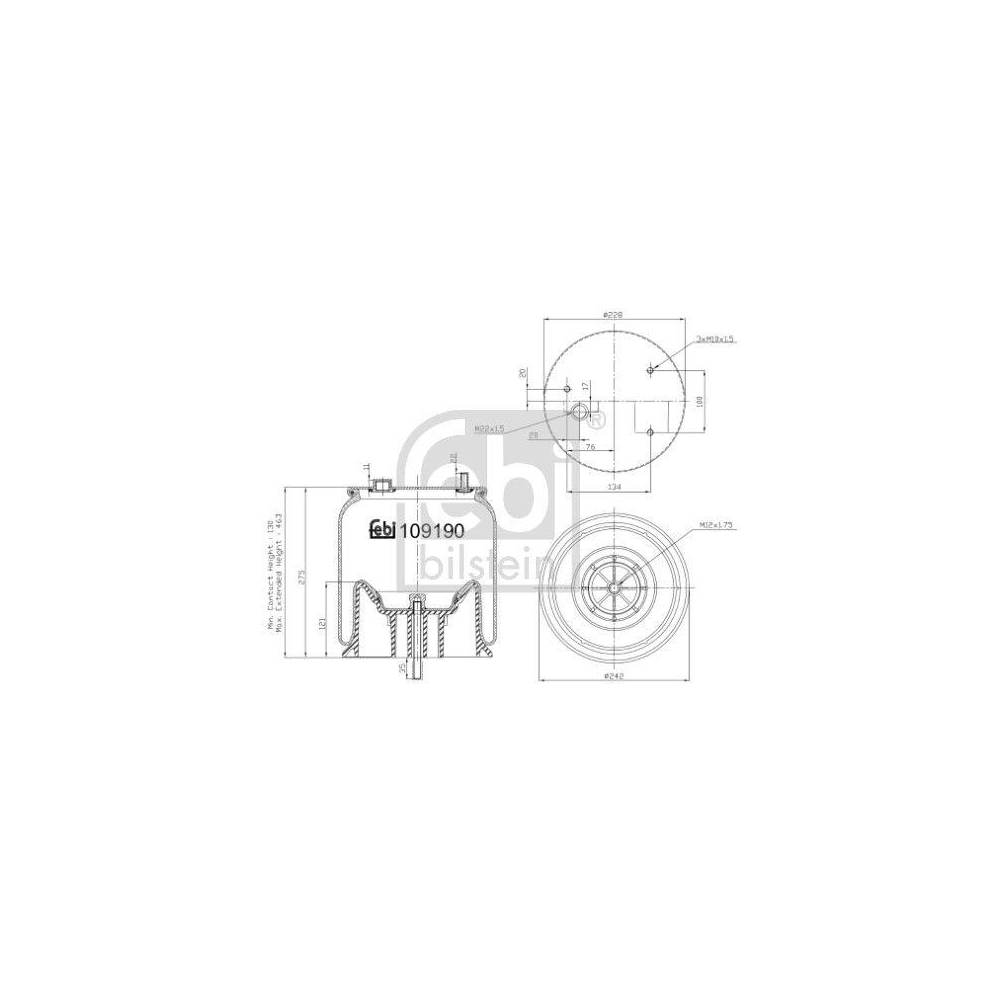 Federbalg, Luftfederung FEBI BILSTEIN 109190 für DAF