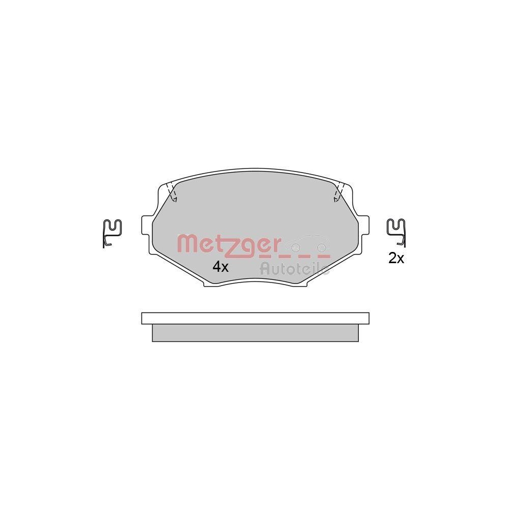 Bremsbelagsatz, Scheibenbremse METZGER 1170515 f&uuml;r MAZDA, Vorderachse