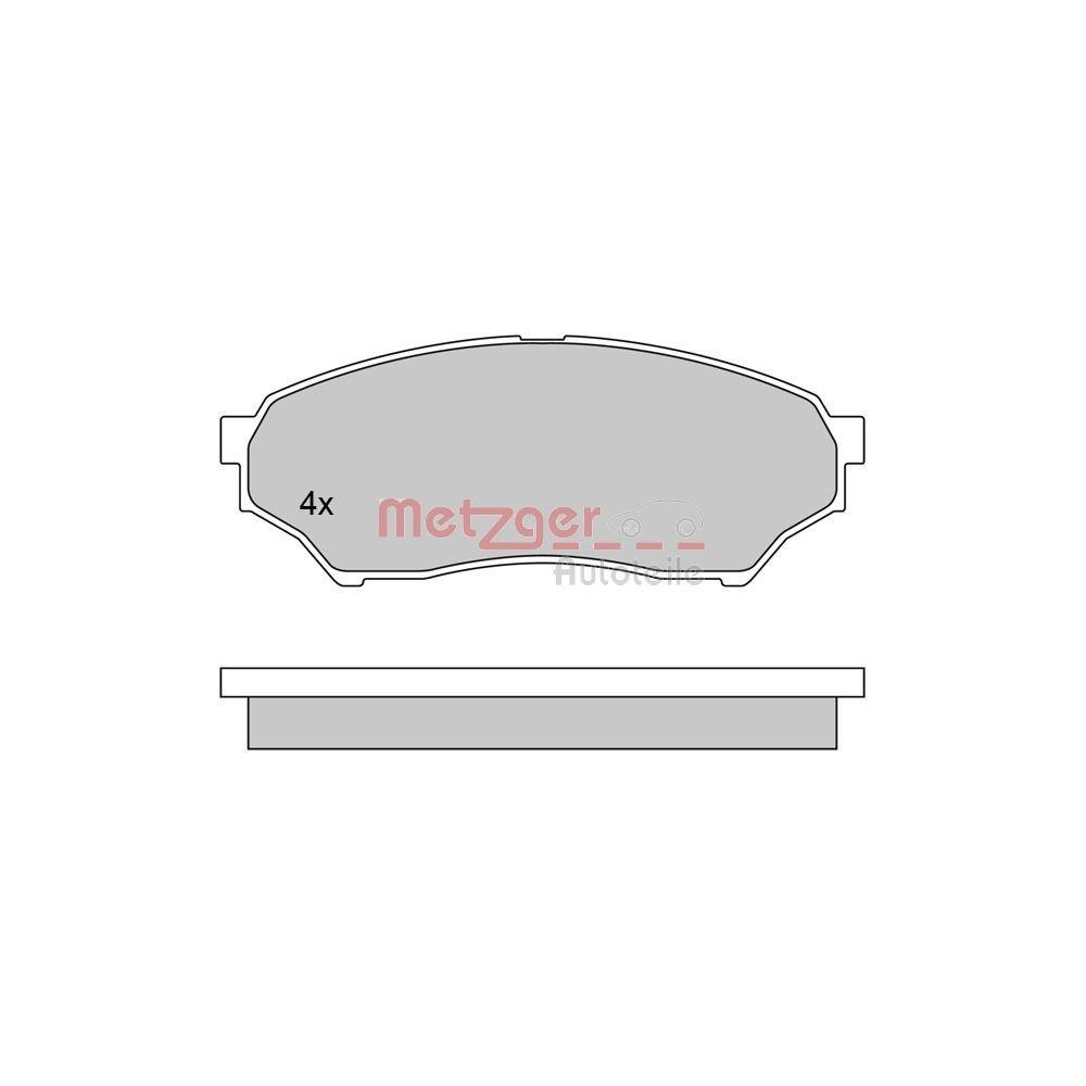 Bremsbelagsatz, Scheibenbremse METZGER 1170520 f&uuml;r MITSUBISHI, Vorderachse