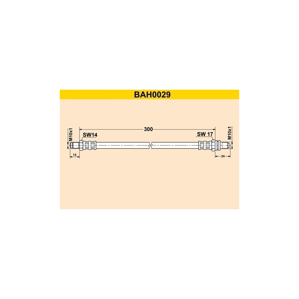 Bremsschlauch BARUM BAH0029 f&uuml;r FORD, Hinterachse