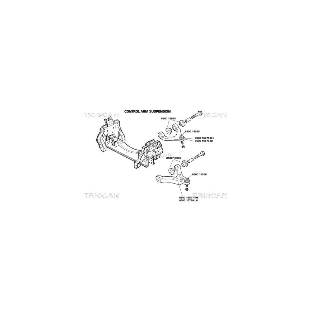 Trag-/F&uuml;hrungsgelenk TRISCAN 8500 15555 f&uuml;r IVECO, Vorderachse, au&szlig;en, oben