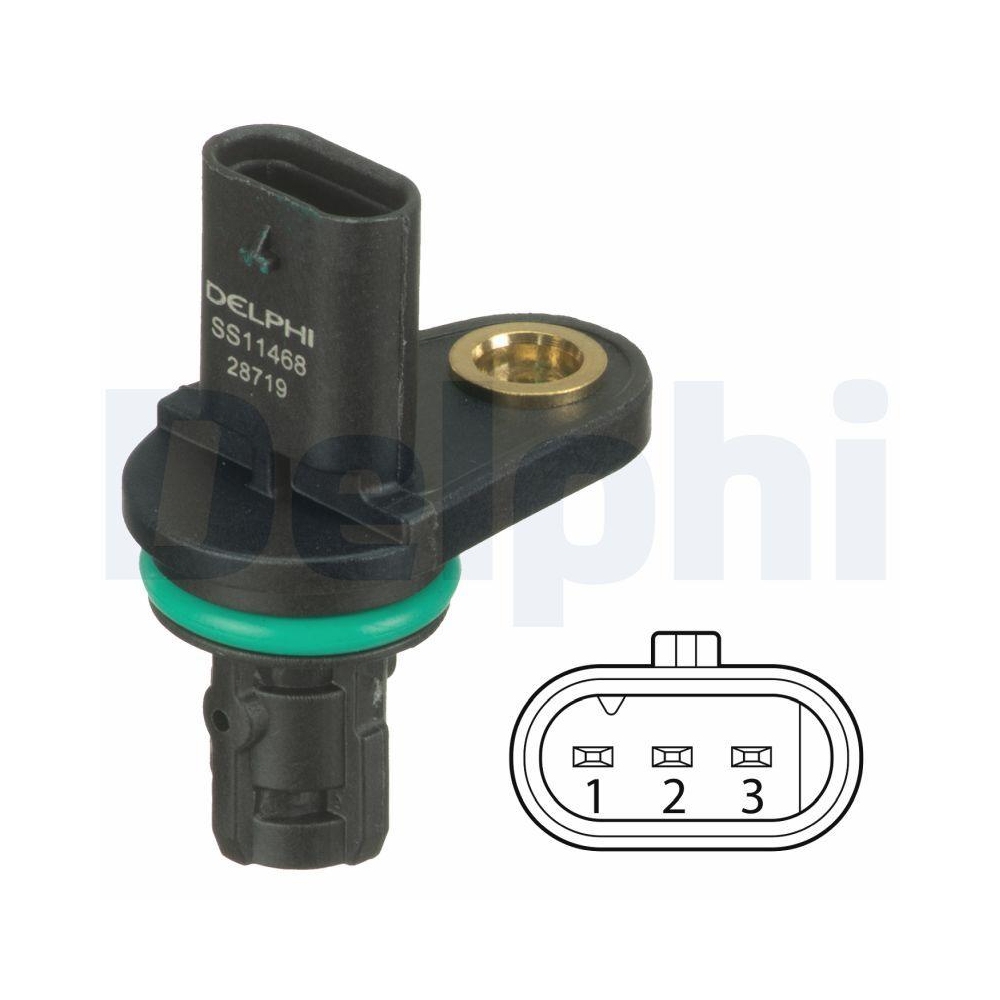 Sensor, Nockenwellenposition DELPHI SS11468 für OPEL VAUXHALL CHEVROLET, hinten