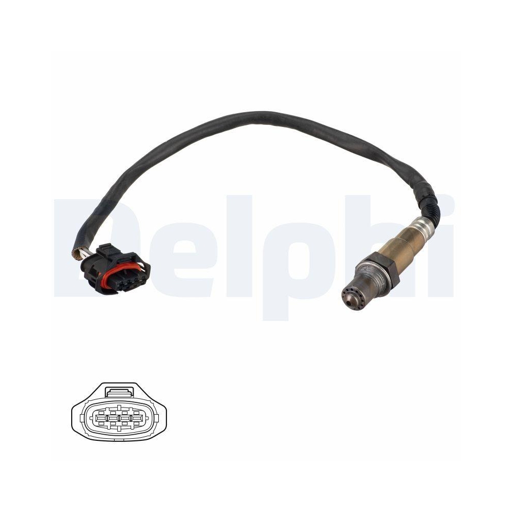 Lambdasonde DELPHI ES21083-12B1 für OPEL VAUXHALL, vor Katalysator, vorne