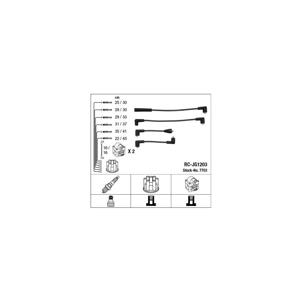 Z&uuml;ndleitungssatz NGK 7703 f&uuml;r, f&uuml;r Fahrzeuge mit Z&uuml;ndverteiler