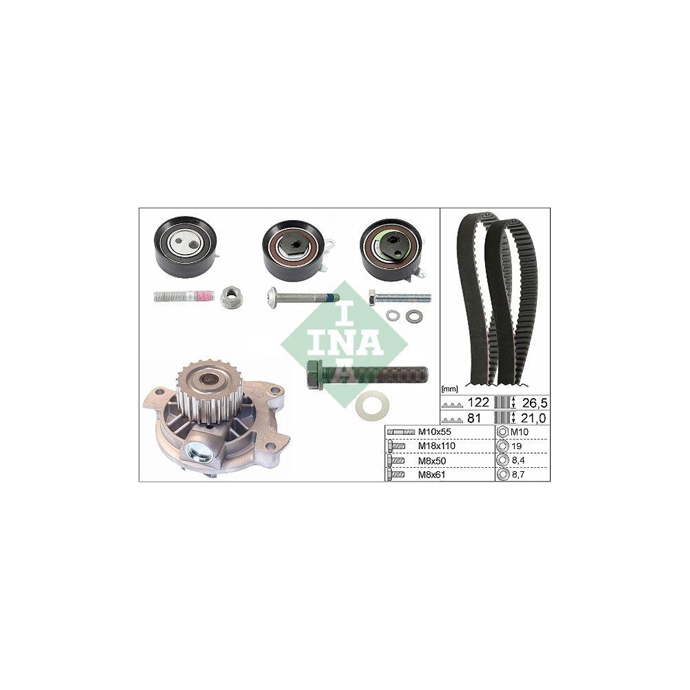 Wasserpumpe + Zahnriemensatz Schaeffler INA 530 0484 30 f&uuml;r AUDI SEAT SKODA VW
