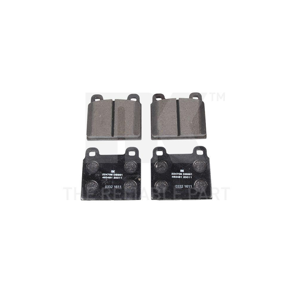 Bremsbelagsatz, Scheibenbremse NK 224706 f&uuml;r VW, Vorderachse