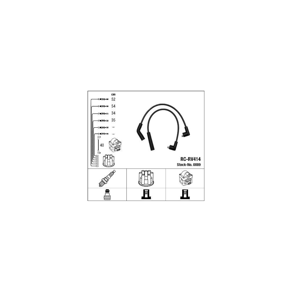 Zündleitungssatz NGK 0889 für MG ROVER, für Fahrzeuge mit Zündverteiler