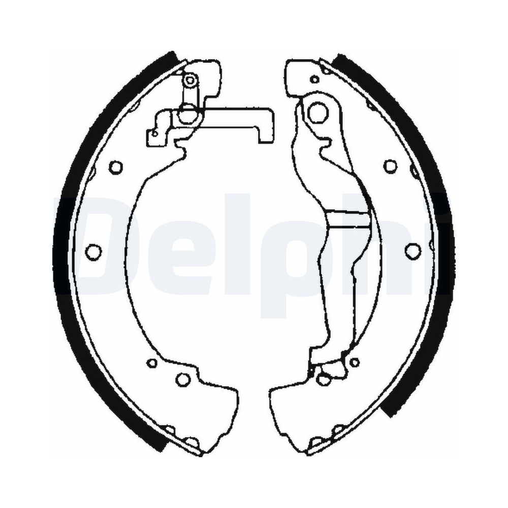DELPHI LS1656 Bremsbackensatz f&uuml;r AUDI VW, Hinterachse, Vorderachse