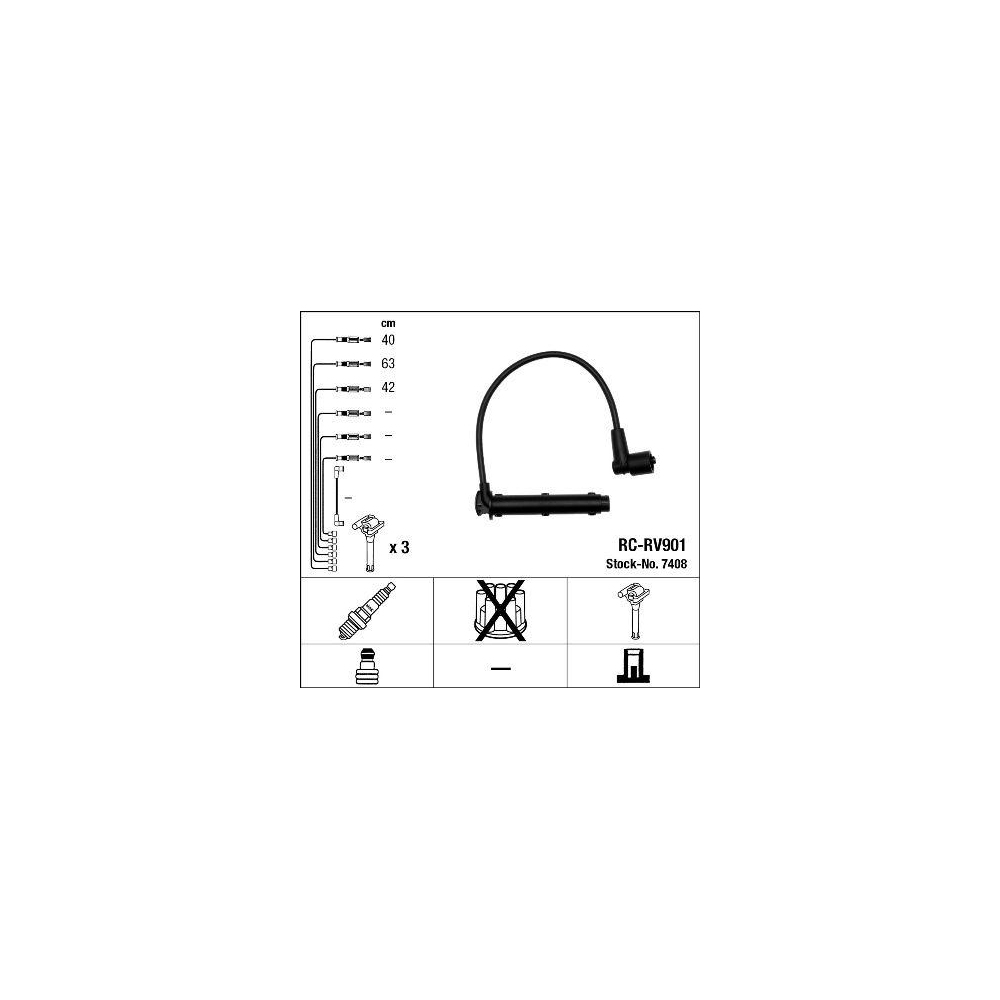 Zündleitungssatz NGK 7408 für MG ROVER