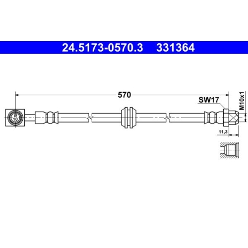 Bremsschlauch ATE 24.5173-0570.3 f&uuml;r MINI, Vorderachse