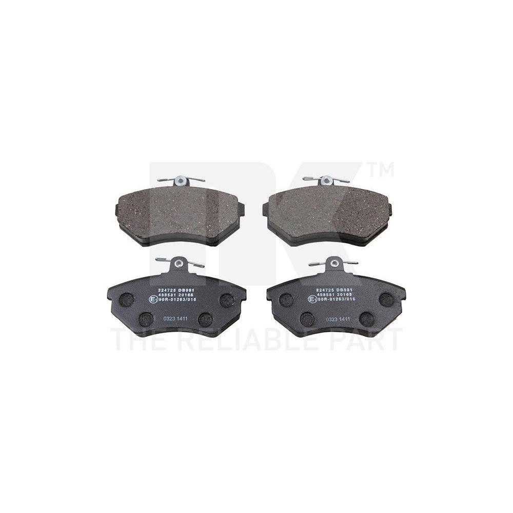 Bremsbelagsatz, Scheibenbremse NK 224725 f&uuml;r AUDI SEAT SKODA VW, Vorderachse