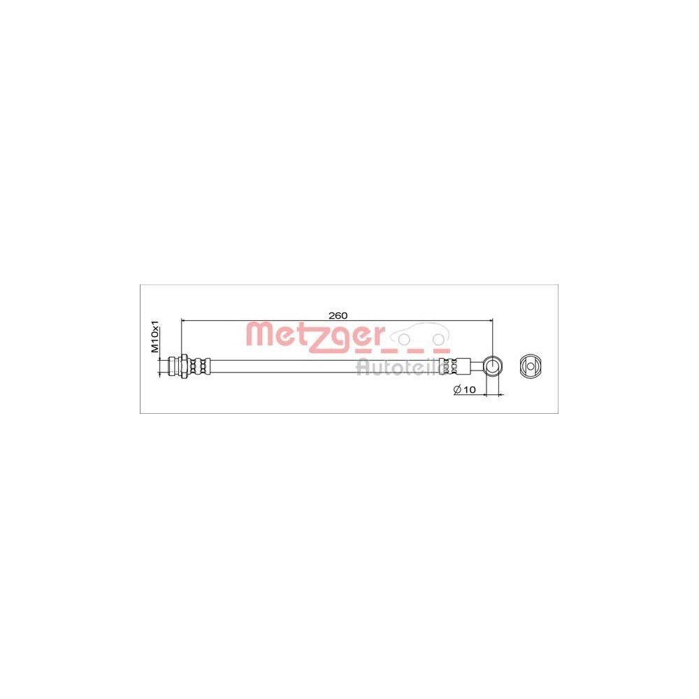 Bremsschlauch METZGER 4111743 GREENPARTS f&uuml;r MITSUBISHI, Hinterachse links