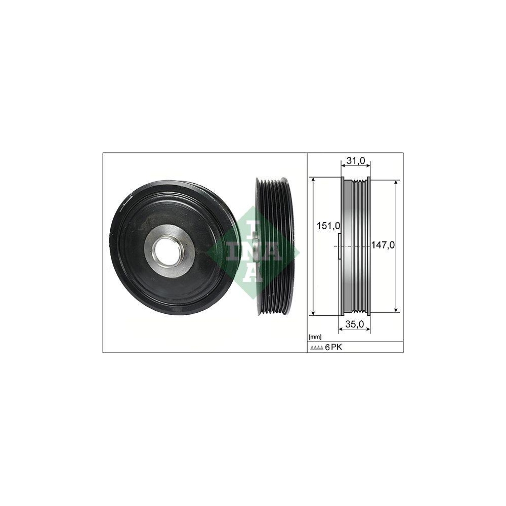 Riemenscheibe, Kurbelwelle Schaeffler INA 544 0110 10 f&uuml;r RENAULT DACIA