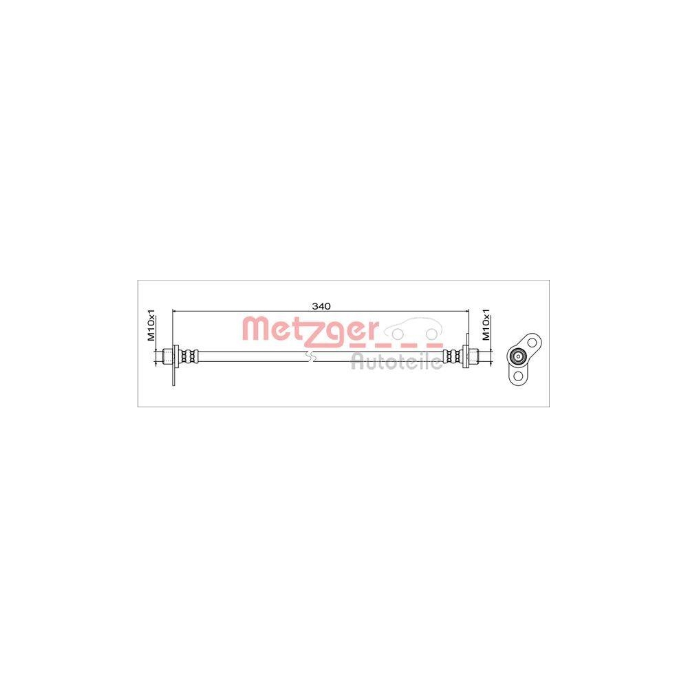 Bremsschlauch METZGER 4111744 GREENPARTS f&uuml;r MITSUBISHI, Hinterachse links