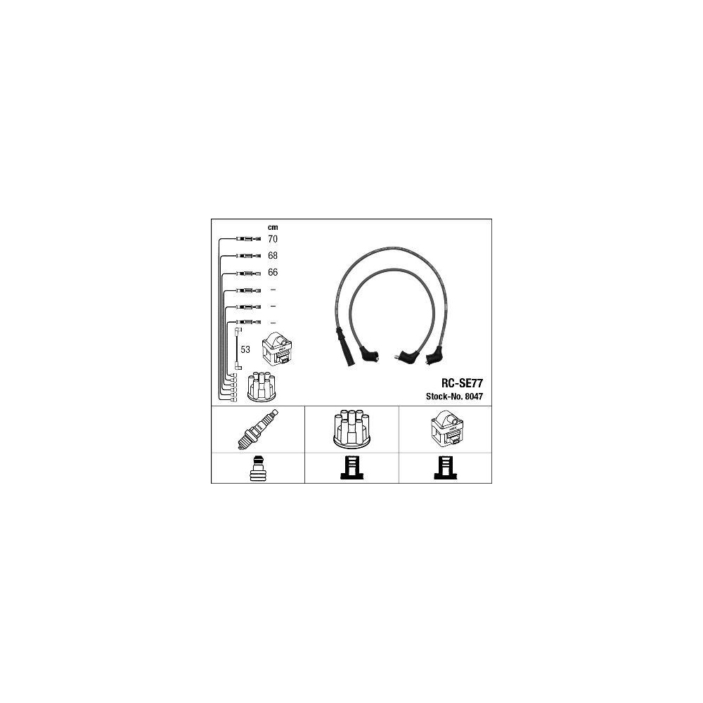 Z&uuml;ndleitungssatz NGK 8047 f&uuml;r SUZUKI, f&uuml;r Fahrzeuge mit Z&uuml;ndverteiler