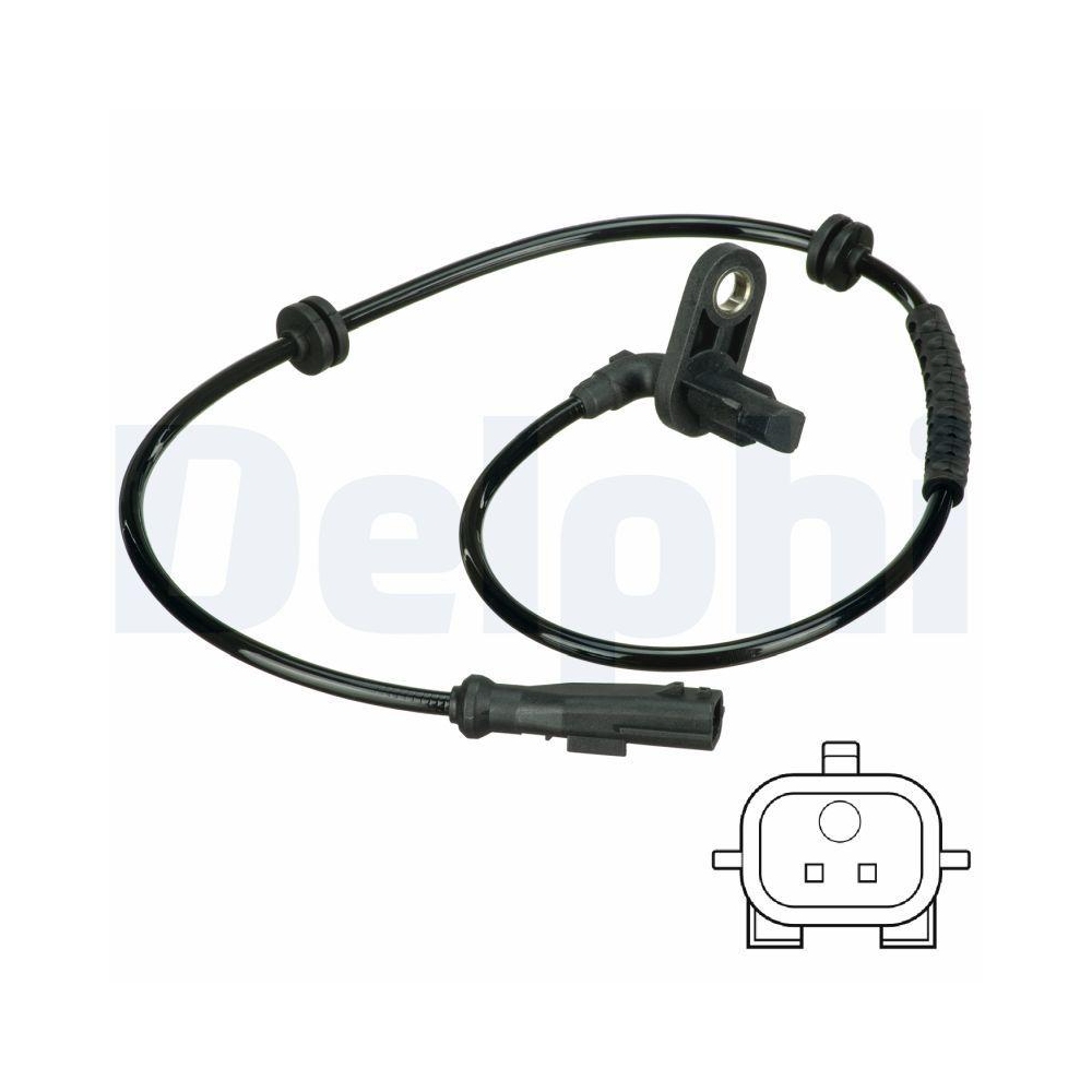 Sensor, Raddrehzahl DELPHI SS20600 für RENAULT, Hinterachse rechts