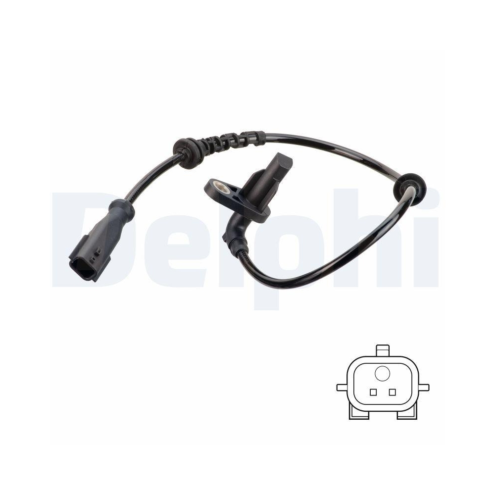DELPHI SS20756 Sensor, Raddrehzahl f&uuml;r LADA RENAULT DACIA, Hinterachse rechts