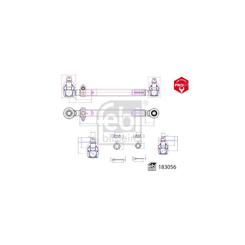 FEBI BILSTEIN Lenkstange 183056 ProKit f&uuml;r SCANIA, Vorderachse