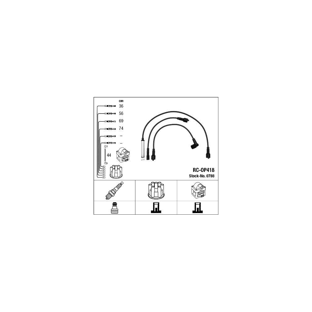 Z&uuml;ndleitungssatz NGK 0788 f&uuml;r OPEL GENERAL MOTORS