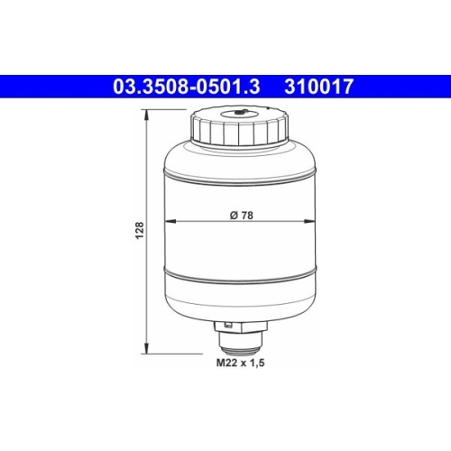 Ausgleichsbeh&auml;lter, Bremsfl&uuml;ssigkeit ATE 03.3508-0501.3 f&uuml;r BUESSING DAF HANOMAG