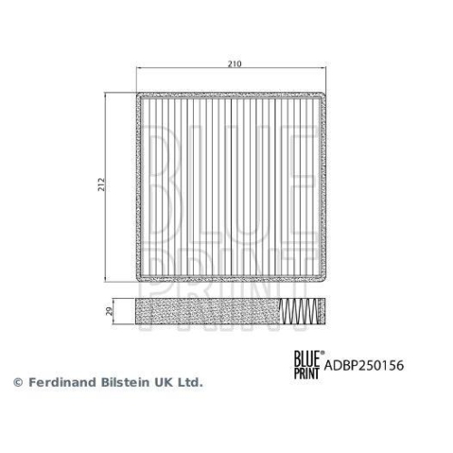BLUE PRINT ADBP250156 Filter, Innenraumluft f&uuml;r BYD