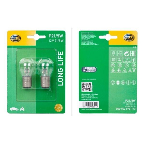 HELLA 8GD 002 078-173 Gl&uuml;hlampe, Blinkleuchte LONG LIFE UP TO 3x LONGER LIFETIME