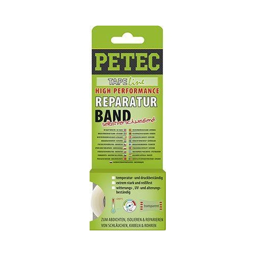 PETEC 3x 94903 Reparaturband High Performance 3 m x 25 mm Dichtband Transparent