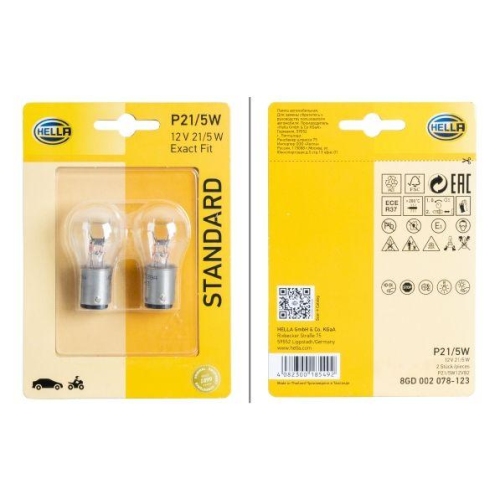 HELLA 8GD 002 078-123 Gl&uuml;hlampe, Blinkleuchte STANDARD f&uuml;r ALFA ROMEO AUDI DAF
