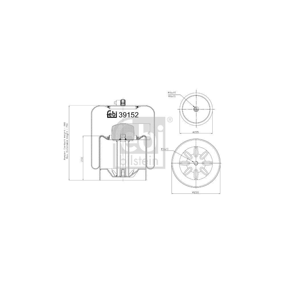 FEBI BILSTEIN Federbalg, Luftfederung 39152 für MERCEDES-BENZ, Hinterachse links