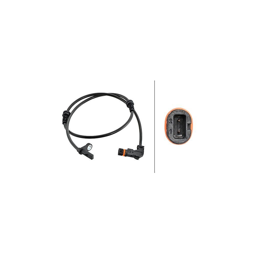 HELLA Sensor, Raddrehzahl 6PU 230 048-251 für MERCEDES-BENZ, Vorderachse