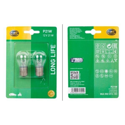 HELLA 8GA 002 073-183 Gl&uuml;hlampe, Blinkleuchte LONG LIFE UP TO 3x LONGER LIFETIME