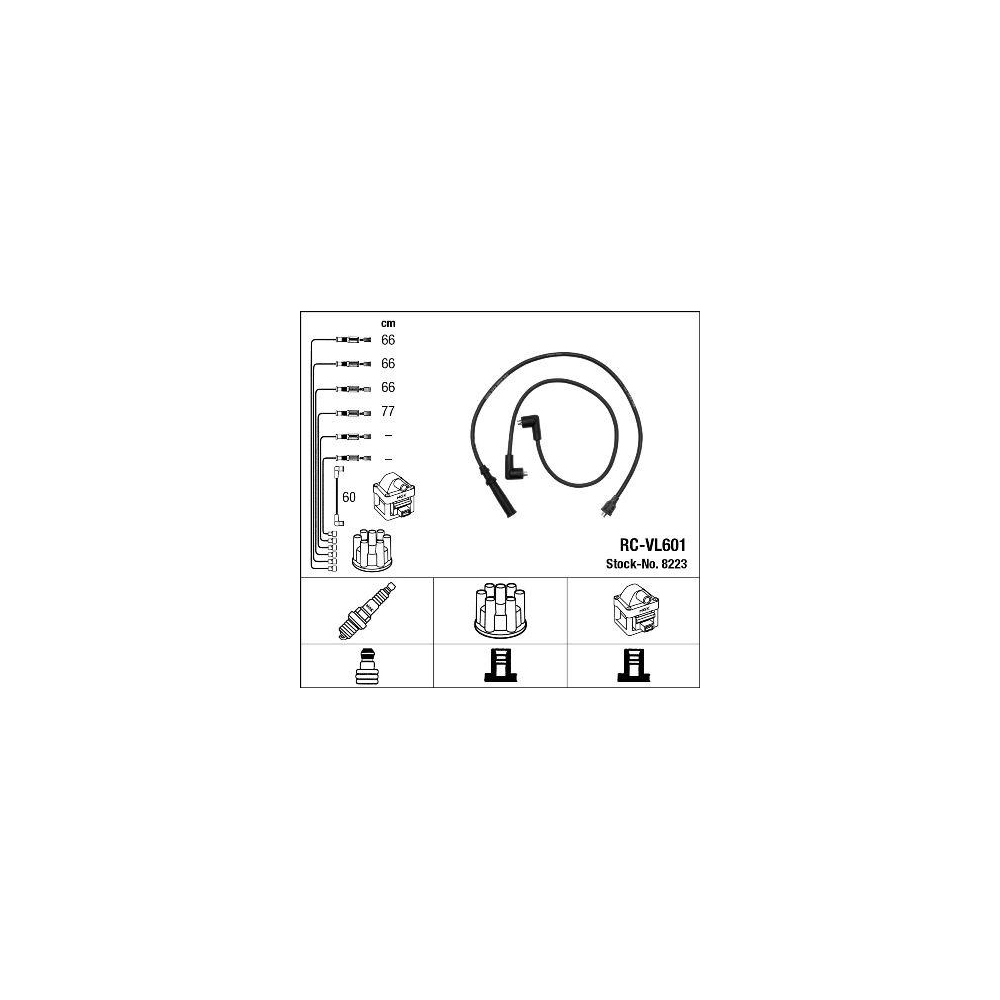 Z&uuml;ndleitungssatz NGK 8223 f&uuml;r, f&uuml;r Fahrzeuge mit Z&uuml;ndverteiler