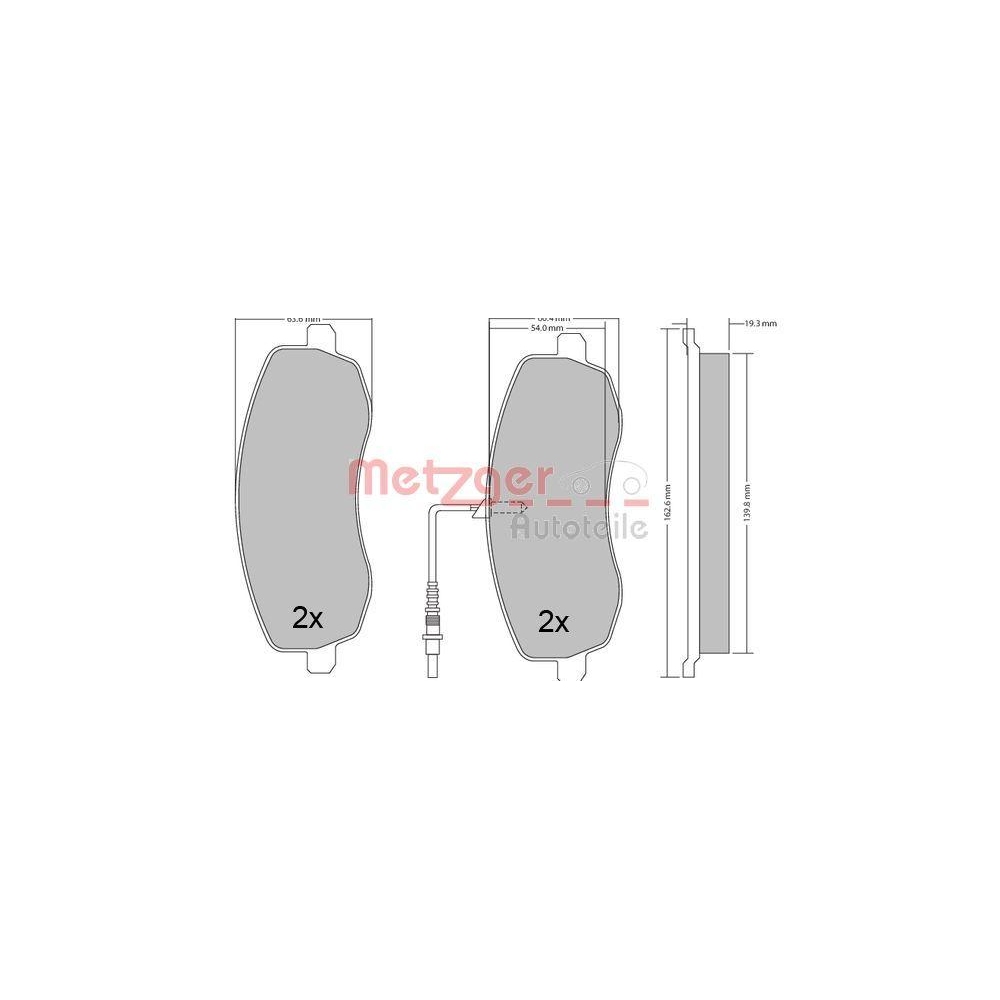 Bremsbelagsatz, Scheibenbremse METZGER 1170563 f&uuml;r CITRO&Euml;N FIAT PEUGEOT