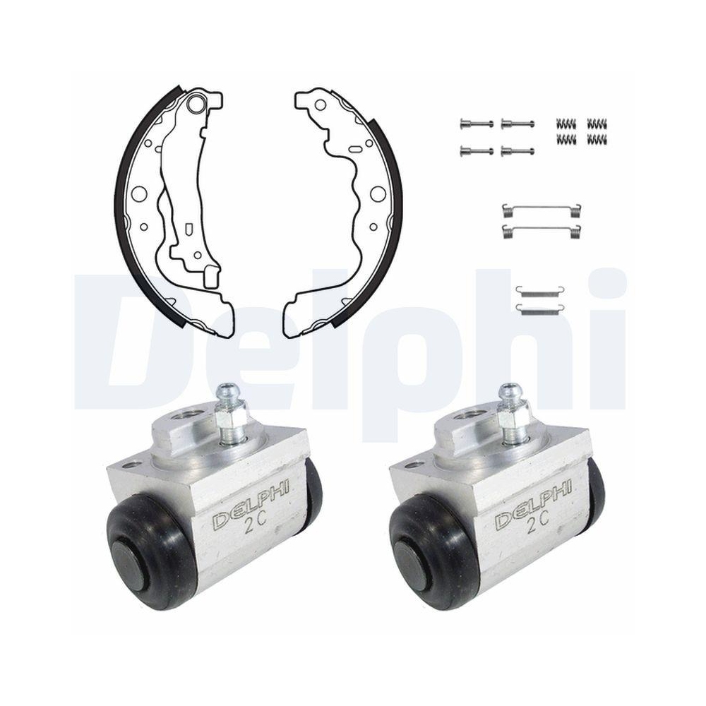 DELPHI KP1140 Bremsbackensatz für RENAULT DACIA, Hinterachse