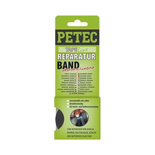 PETEC 3x 94905 Reparaturband selbstverschwei&szlig;end 5m x 19x0,5mm Dichtband Schwarz