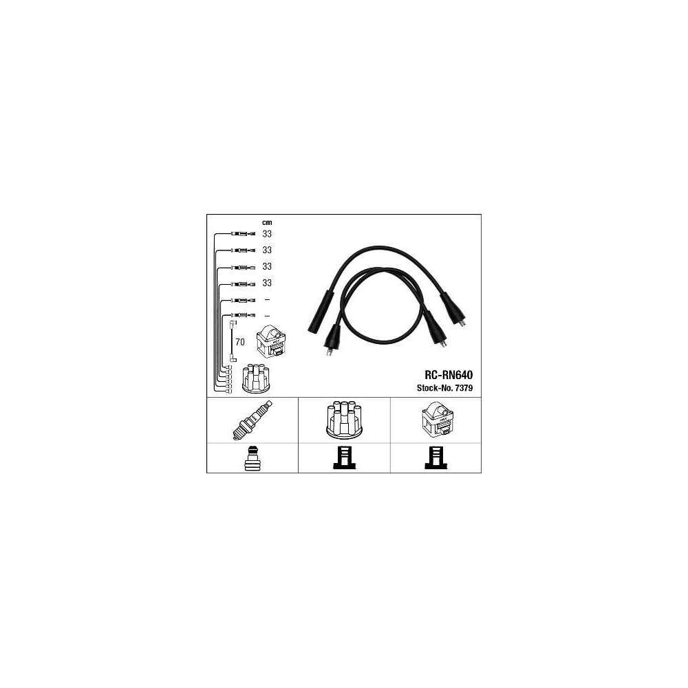 Zündleitungssatz NGK 7379 für, für Fahrzeuge mit Zündverteiler